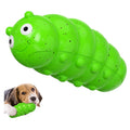 Indestructible squeaky dog chew toy for aggressive chewers in green and yellow food grade material