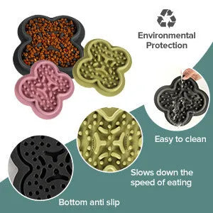 Silicone pet licking pad slow feeder mat measuring 19x21cm in various colours