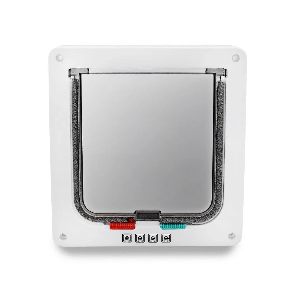 4 Way Lockable Pet Door Security Flap in ABS Plastic for cats and small dogs