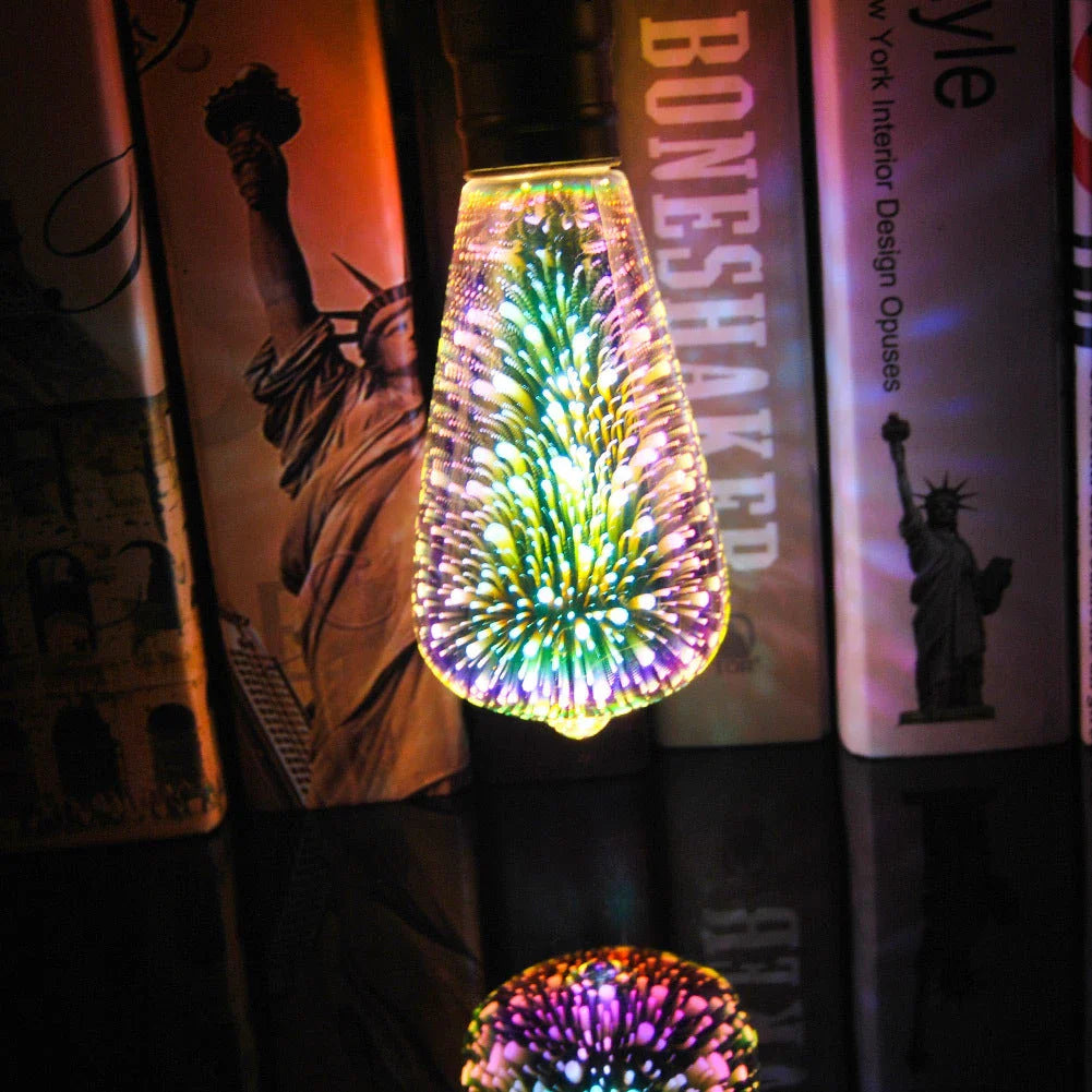 Vibrant 3D Fireworks LED Bulb - Eco-Friendly Home Lighting for Kiwi Celebrations