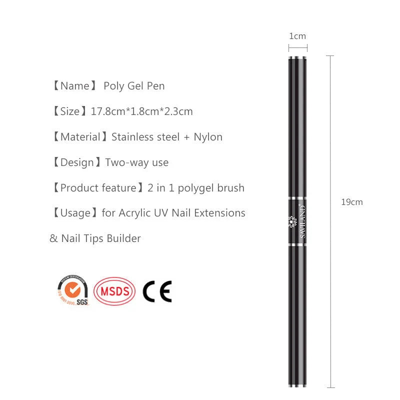 Manicure Double Head Phototherapy Brush Set for UV gel nails, black design