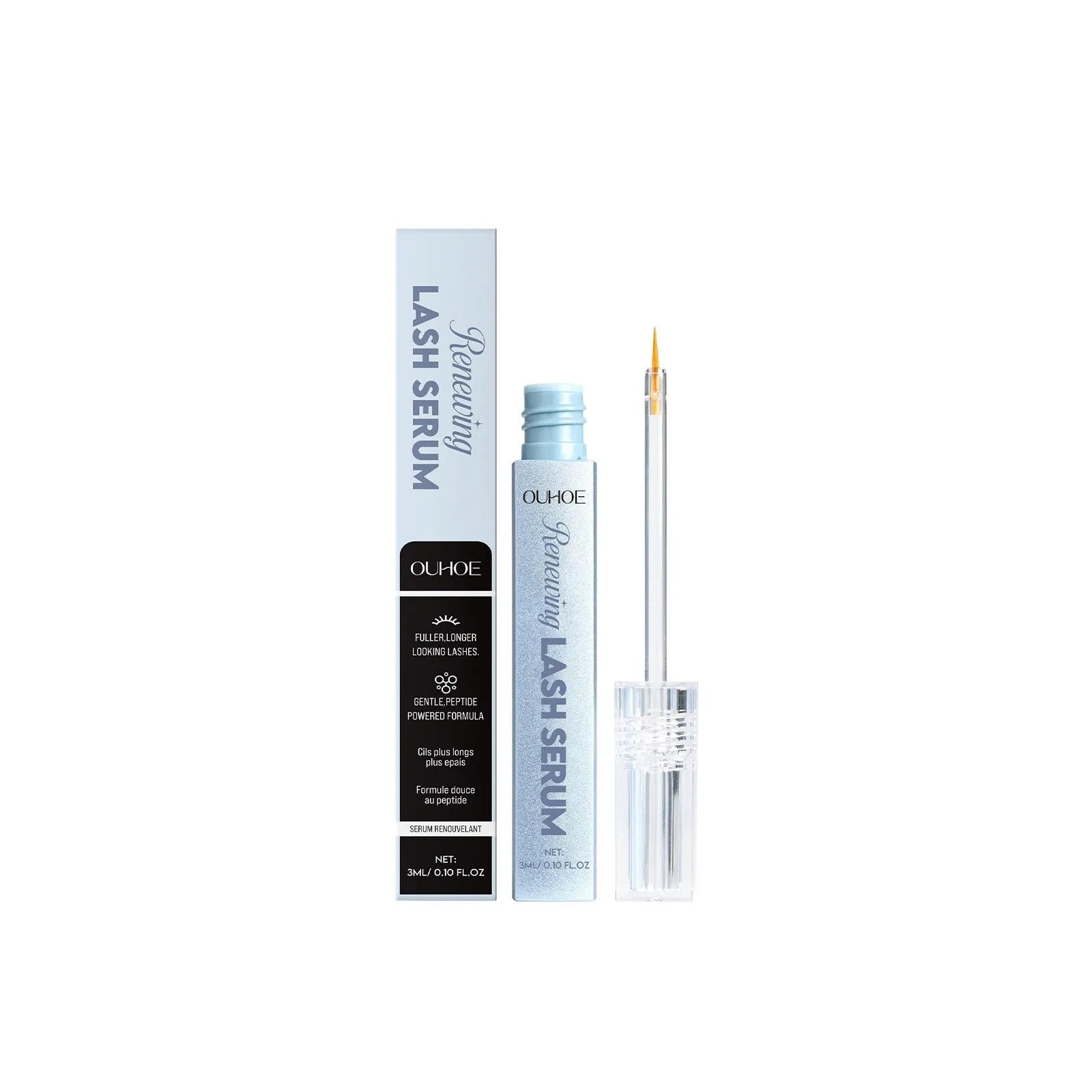 3ML bottle of transparent eyelash nourishing liquid with glycerol and Vitamin E.
