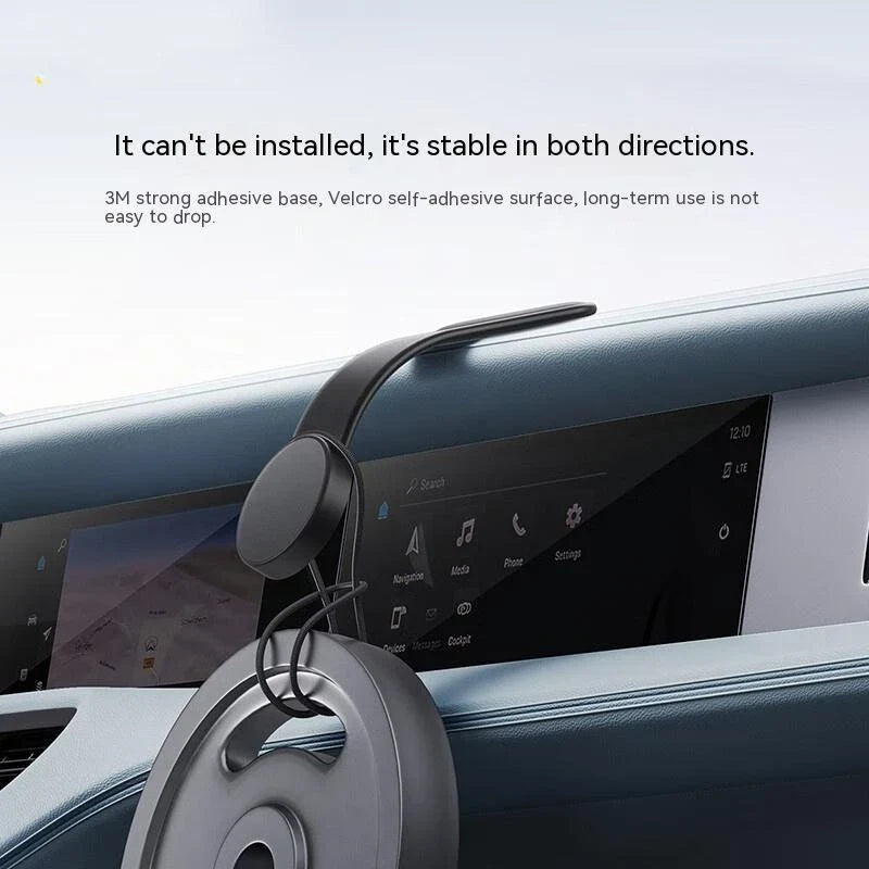 Magnetic adjustable car phone holder with wireless charging capabilities, designed for secure and convenient in-car use