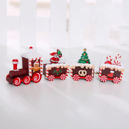 Wooden Christmas train set in various colours for festive decor
