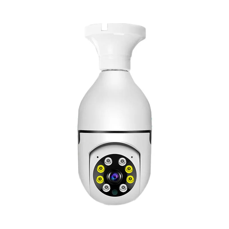 Wireless wifi bulb camera with 1080p resolution and full colour night vision measuring 5x12cm