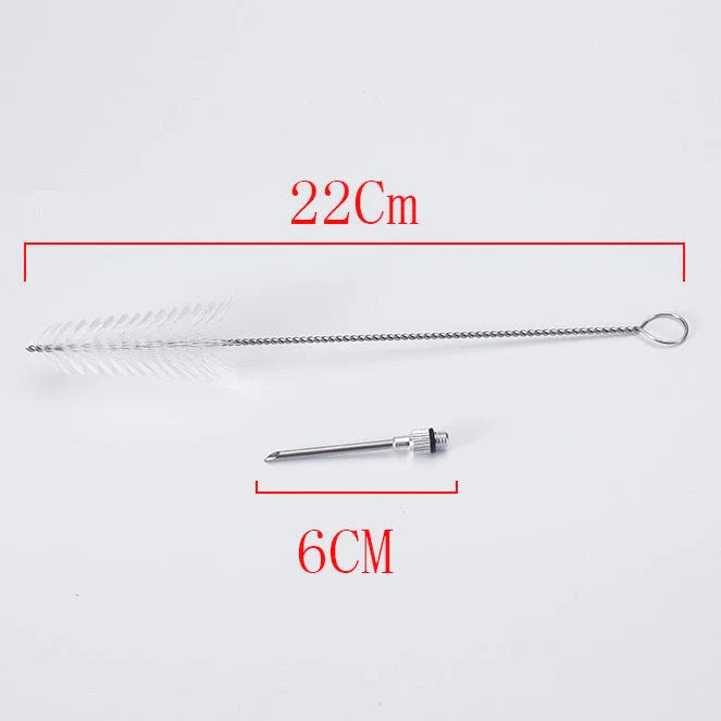 Drip oil seasoning tube with cleaning brush, 6.4X31.5cm, in blue, green, or red