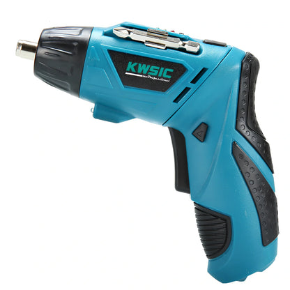 Blue 4.8V rechargeable electric screwdriver set, 15x16x4.5 cm, 180 RPM speed, 600mAh battery with EU plug