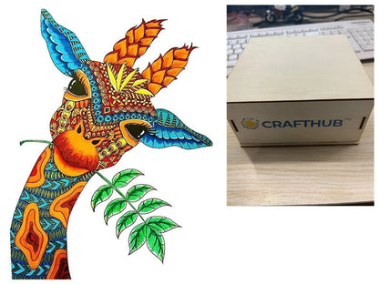 Animal Puzzle Craft Hub A3 Size Wooden Box for puzzle storage and display