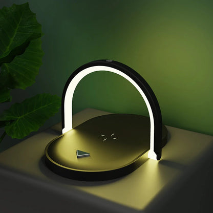 Stonego 3-in-1 Foldable Wireless Charger with adjustable LED night light and phone holder