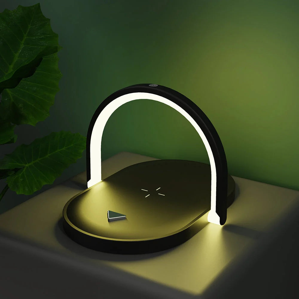 Stonego 3-in-1 Foldable Wireless Charger with adjustable LED night light and phone holder
