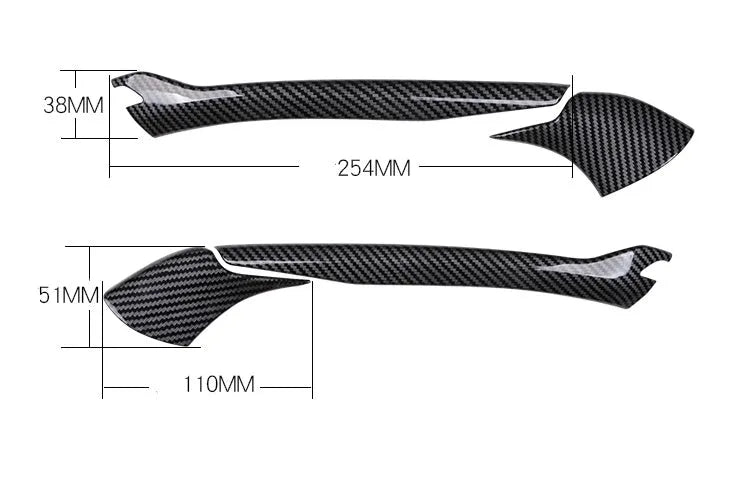 Mazda 3 Angkesila rearview mirror decorative strips carbon fibre texture 4 pieces ABS material