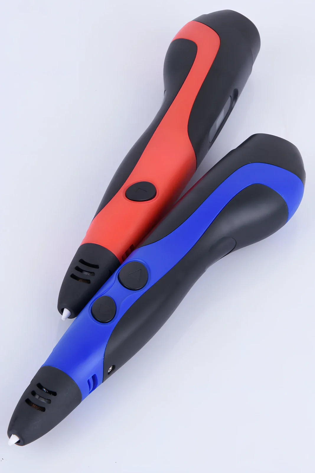 Blue six generations 3D printing pen with 12-colour PLA ABS consumables, base, and UK adapter for DIY graffiti