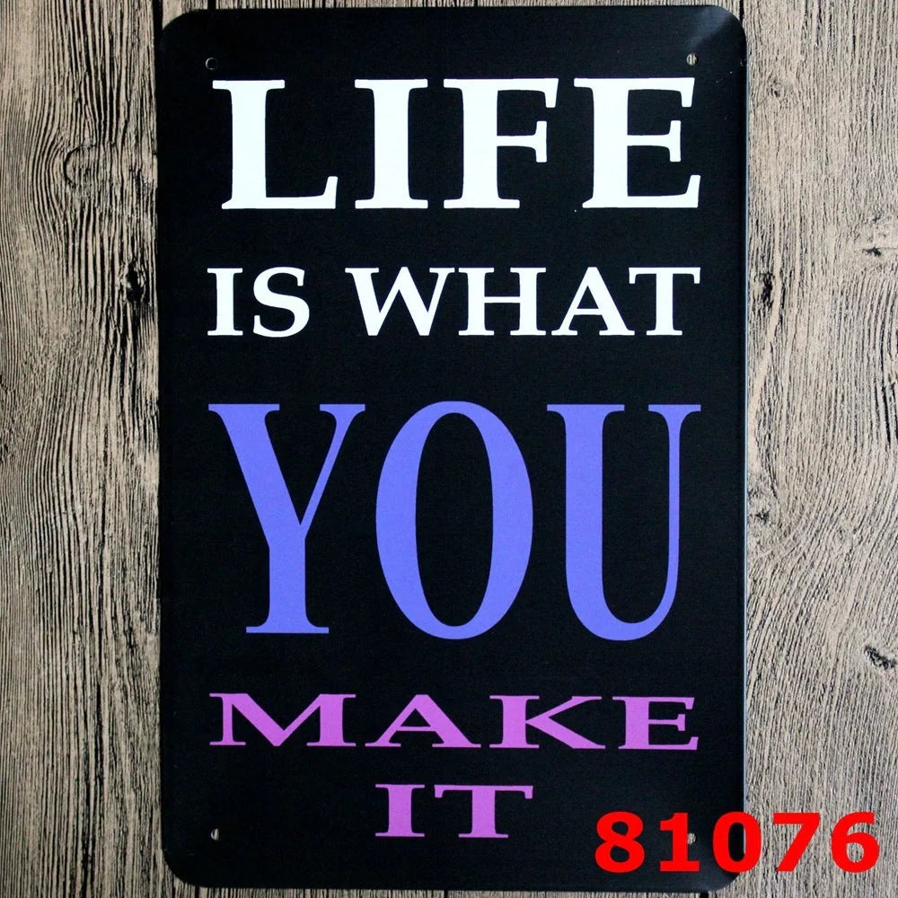 Retro tin decorative painting for living room wall decor