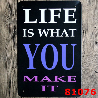 Retro tin decorative painting for living room wall decor