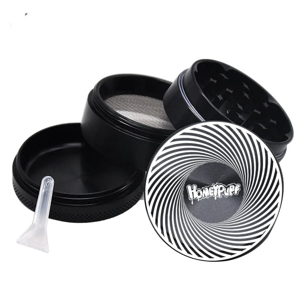 Four-layer aluminium alloy grinder with windproof function and multi-tool features in T6 CNC finish