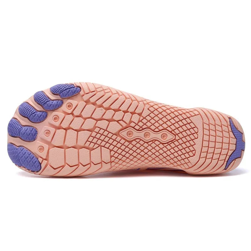 Women's anti slip quick dry five finger river tracing shoes with Lycra upper and rubber outsole in black