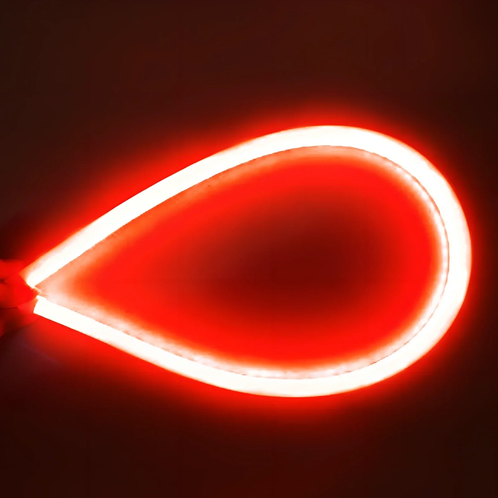 2-piece flexible 45cm LED angel eye DRL strips in white for car headlights, waterproof soft tube design