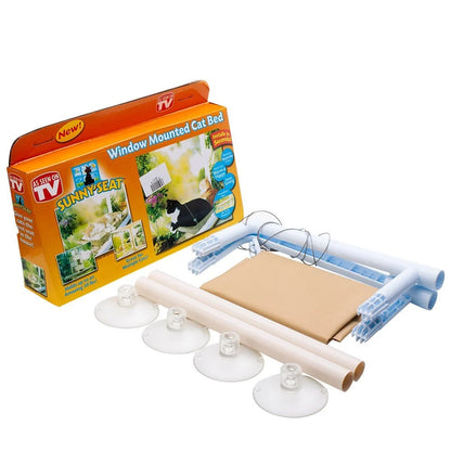 Cat window seat hammock with sturdy cloth cover and sucker cups for easy installation