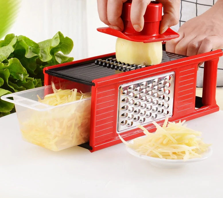 Multifunctional kitchen cutting tool with four-sided blade and drain storage box
