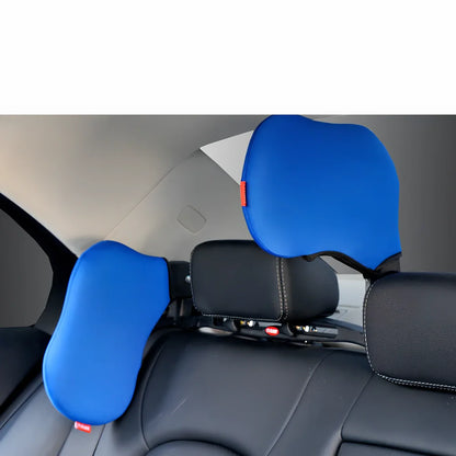 Yellow car seat pillow, 50x20x6cm dimensions, cotton-sponge-ABS for neck support in vehicles
