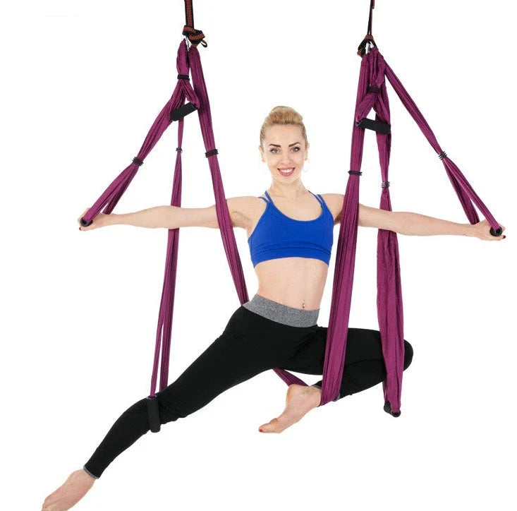 Anti-Gravity Yoga Hammock made of durable nylon fabric, available in a range of vibrant Kiwi-friendly colours