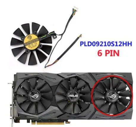 Power Logic PLD09210S12M 87mm replacement cooling fan for ASUS ROG Strix graphics cards with 4-pin connector