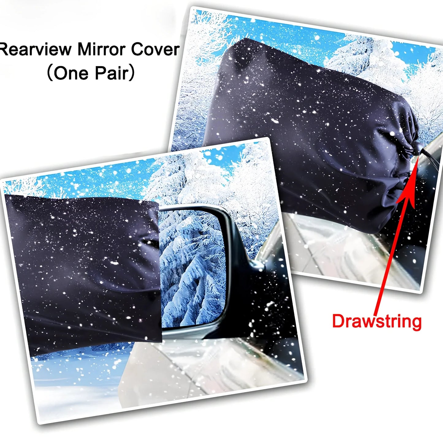 Car front snow cover with magnetic strips on silver Oxford cloth for winter protection