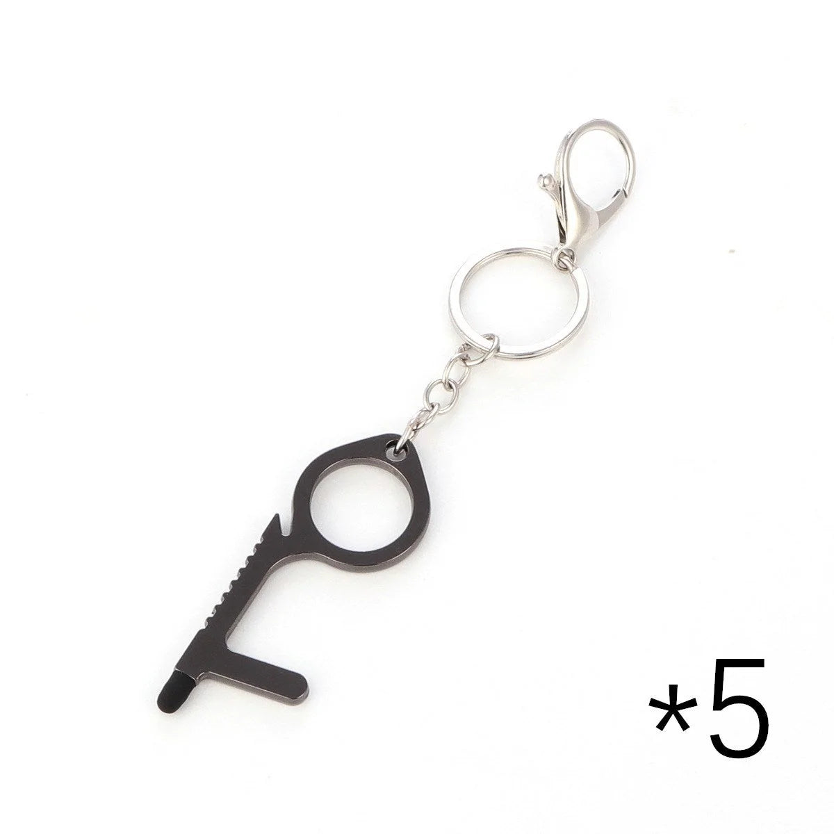Alloy protective door opener keychain in various colours, 7.9cm in size
