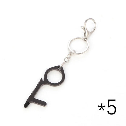 Alloy protective door opener keychain in various colours, 7.9cm in size