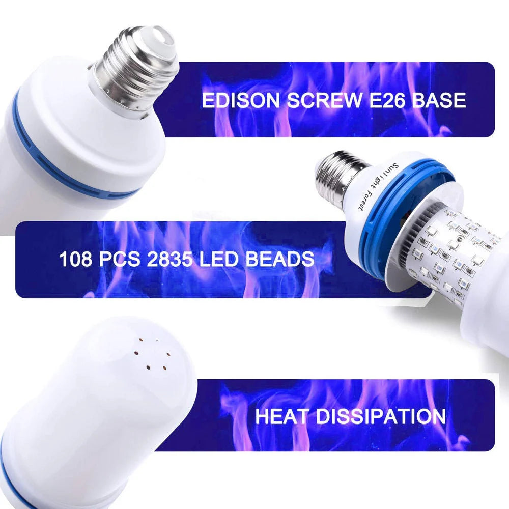 LED Flame Light Bulb with four lighting modes for Christmas and home decor