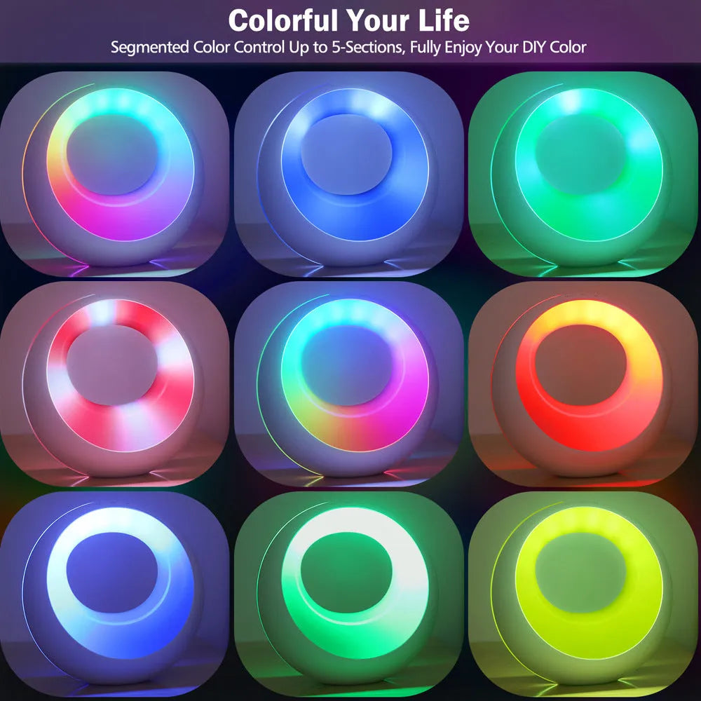 Creative Touch small RGB colour-changing night lamp with remote control on desk