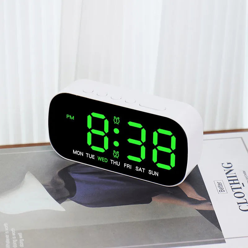 Simple multi-purpose LED digital alarm clock with plastic shell, 10mm thickness, five colours