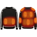 Unisex USB electric heated jacket in black with lumbar support, polyester fabric, for running sports