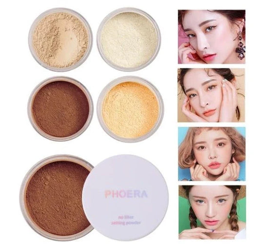 Translucent Loose Face Powder for a natural matte finish, perfect for oily skin.