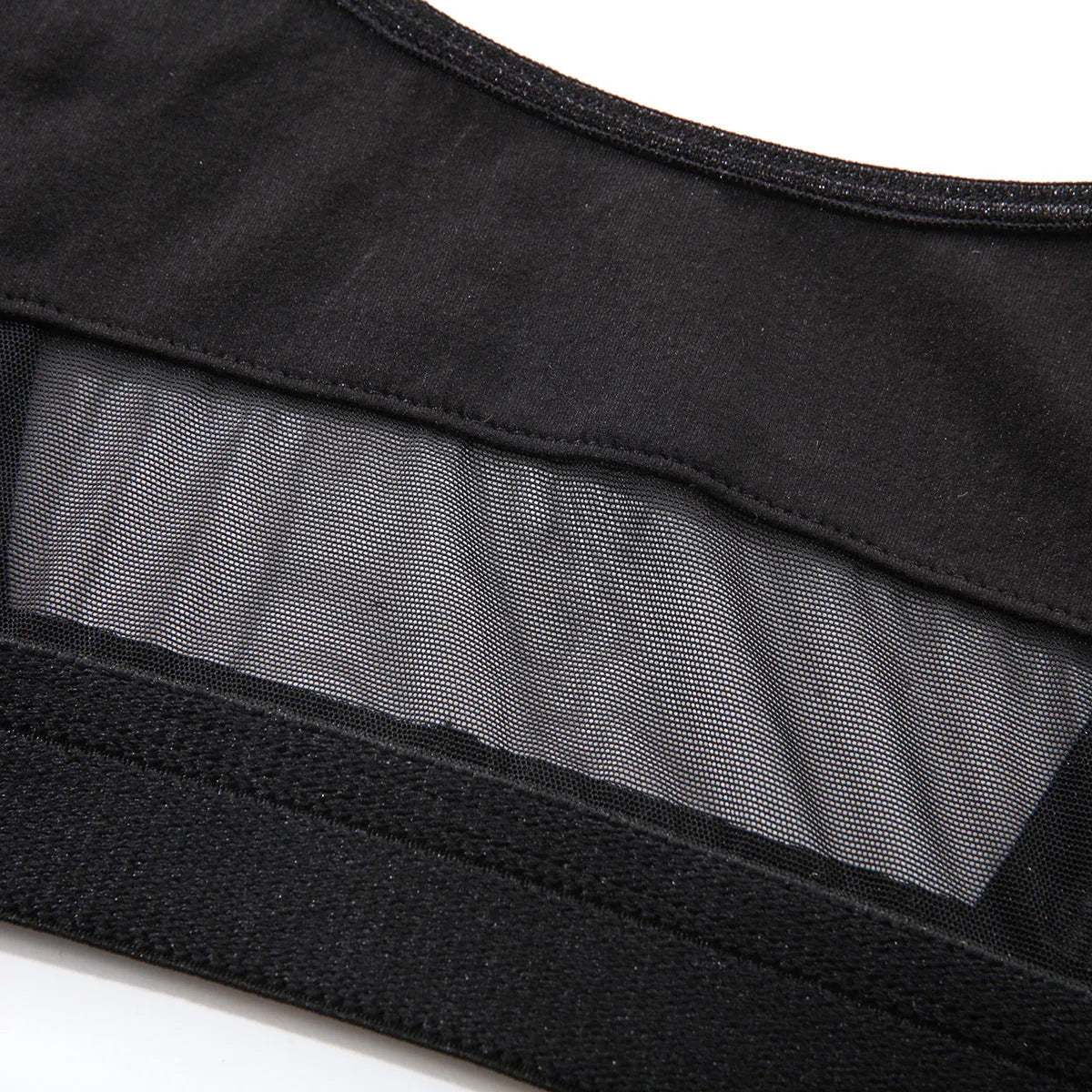 Women's black underwear set with fixed double shoulder straps and full cup design