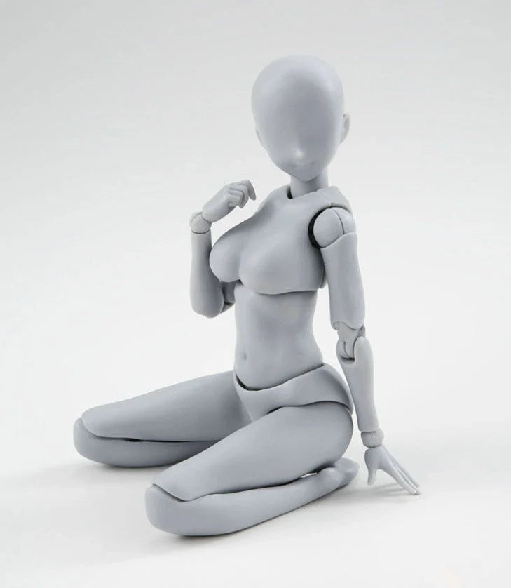 Articulated human mannequin kits for artists with interchangeable accessories