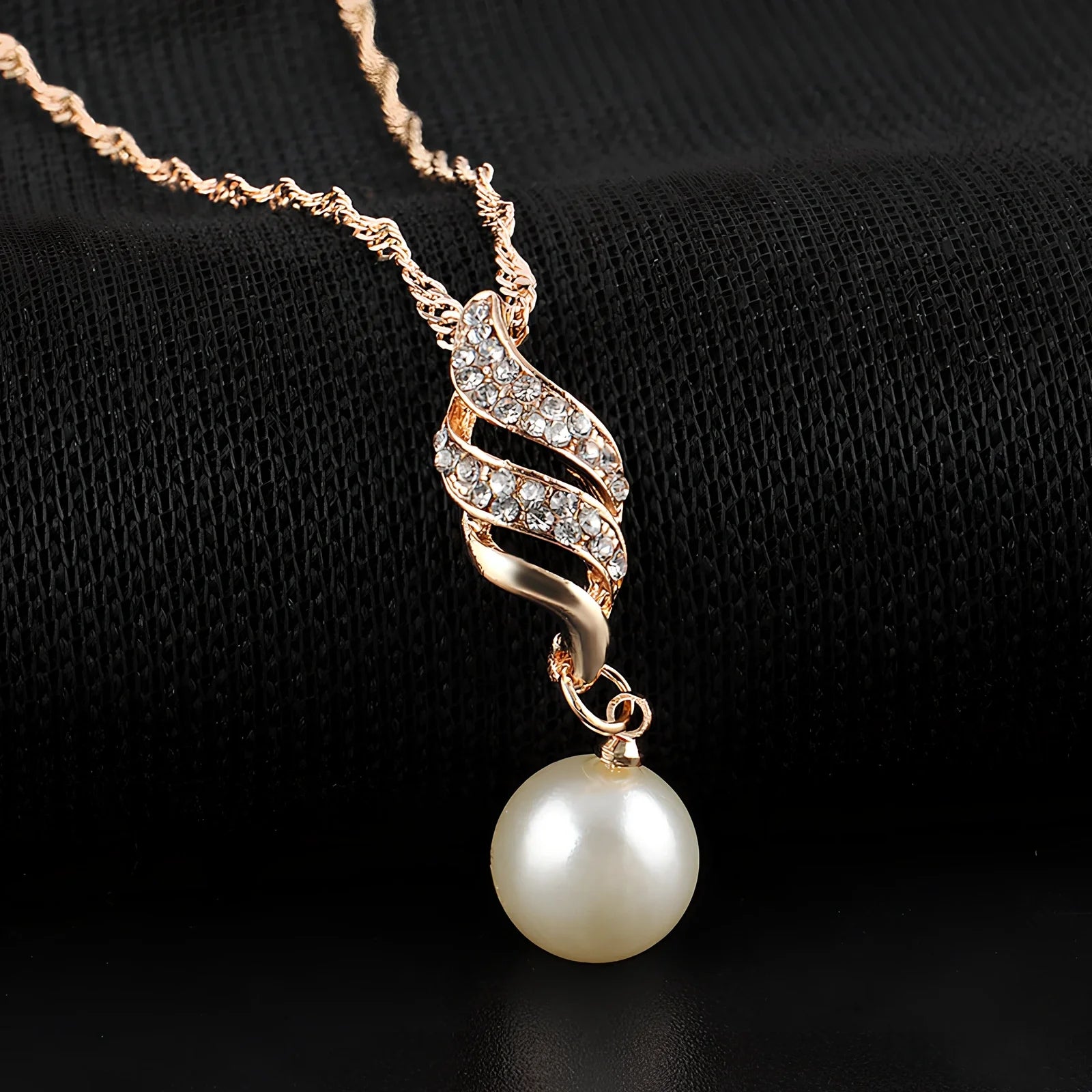 White bridal pearl necklace 45cm with 8-10mm beads and matching 4-5cm drop earrings for wedding and banquet wear