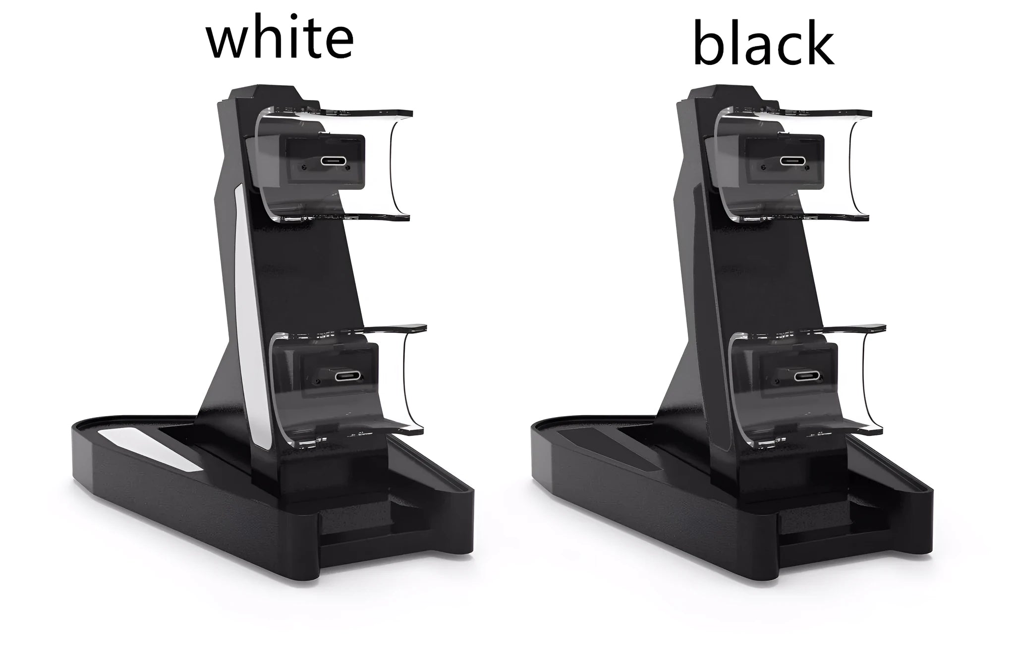PS5 handle charger with turn light, ABS build, 12.7 x 17 x 6.5 cm, available in white and black
