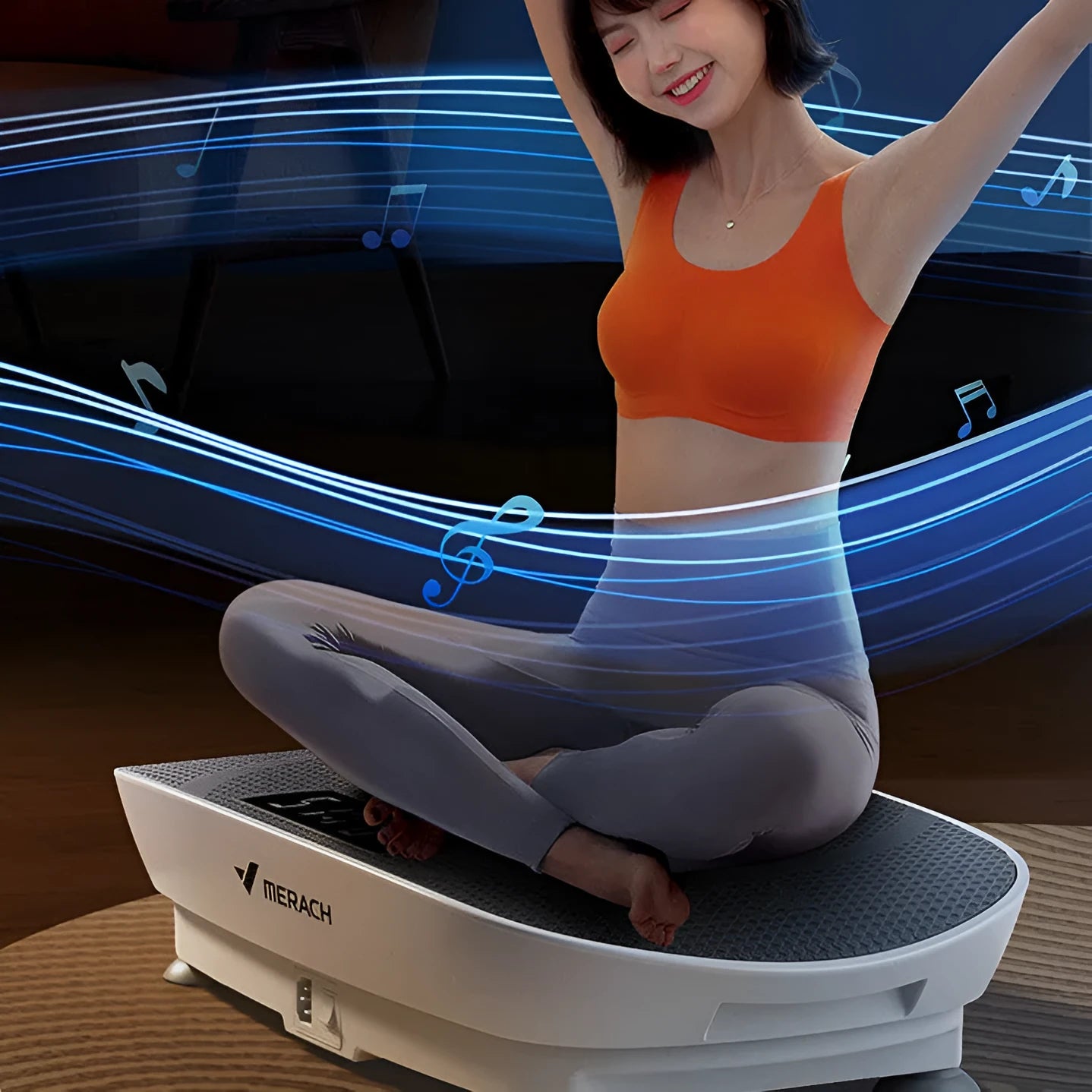 Grey or pink Bluetooth smart power plate with display showing weight measurement up to 300kg capacity