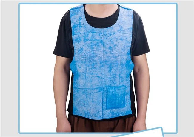 Unisex Ice Vest for summer heat relief, blue color, 61x40cm