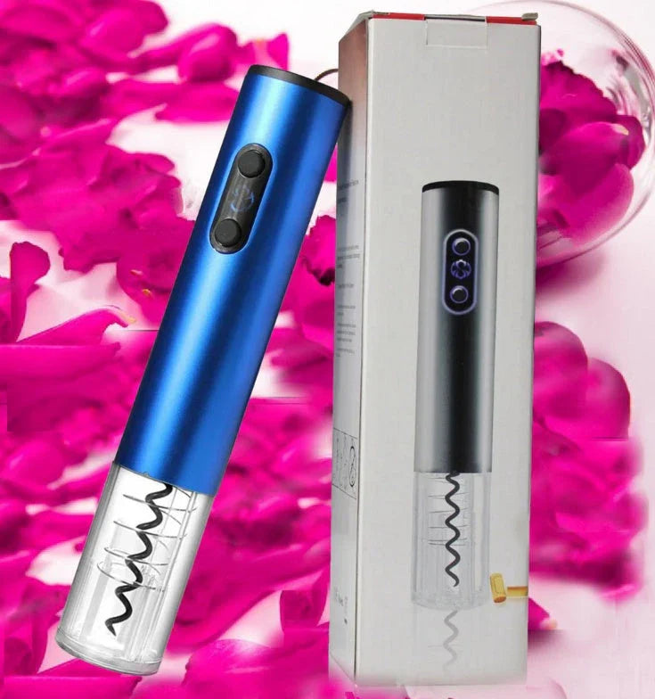 Automatic electric bottle red wine opener with integrated foil cutter in silver