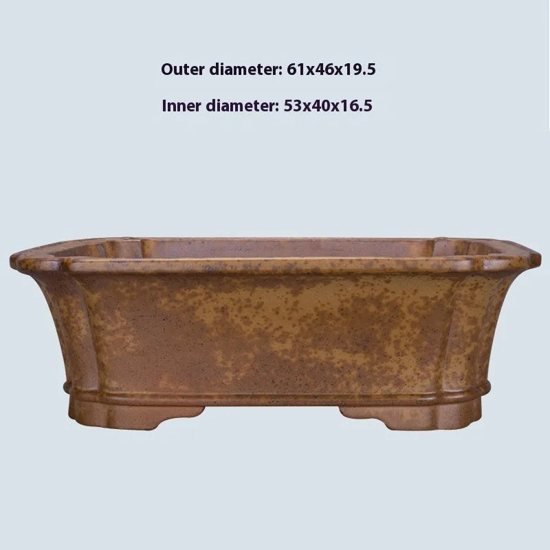 Purple sand rectangular floor-standing flowerpot in modern simple style.