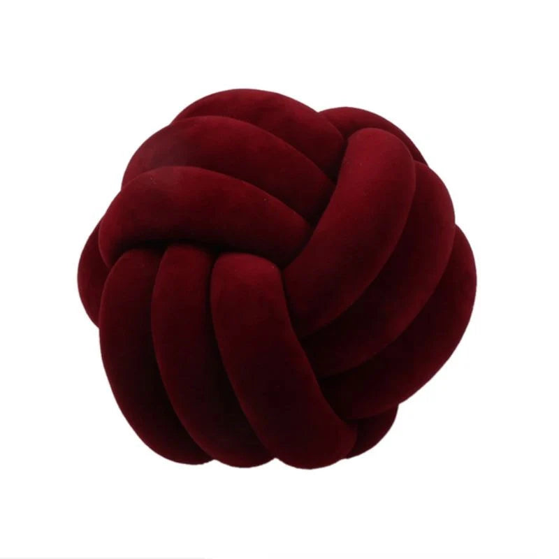 Knotted Plush Ball Design Round Throw Pillow in assorted colours and sizes