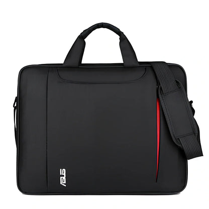 Black diagonal shoulder laptop bag with multiple compartments for 15.6-inch ASUS devices