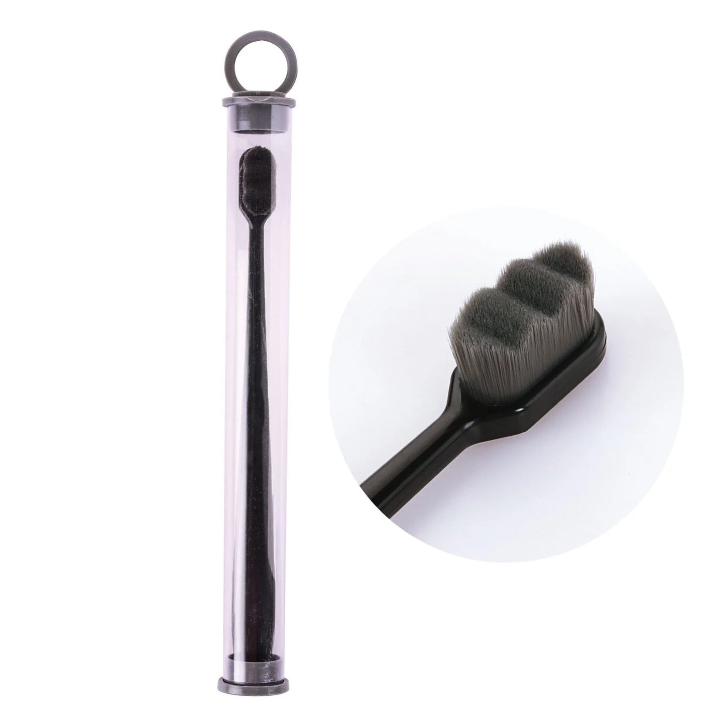 Ultra-fine nylon toothbrush with super soft 2.3cm bristles for sensitive gums