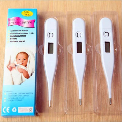 Compact electronic thermometer in white for quick temperature checks