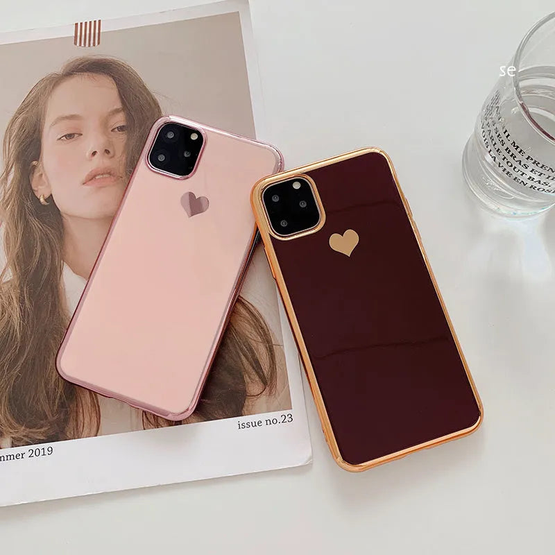 Solid blue TPU iPhone case back cover shown on an iPhone 11