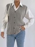 European and American leisure outer twist woven vest in solid colour, free size, deer plush fabric, available in coffee, gray, black