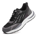 Men's black grey electrician safety shoes with anti-smash anti-puncture protection and plastic toe cap