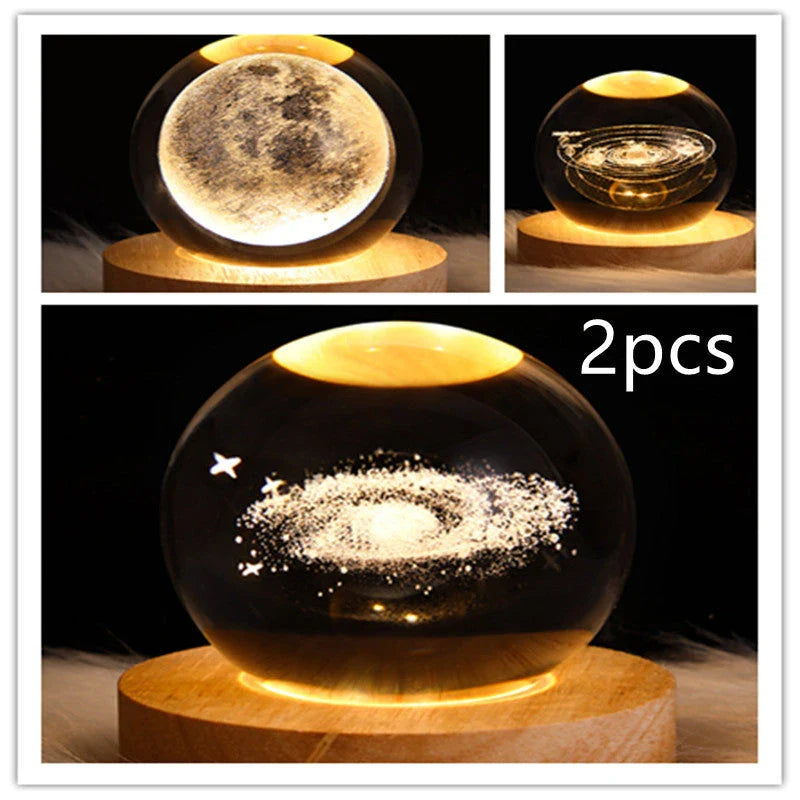 Magical Galaxy Crystal Ball Lamp with captivating 3D celestial lighting effects